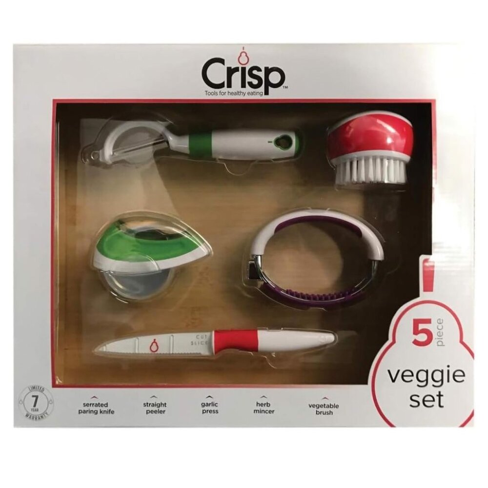 Crisp 5 Piece Veggie Gift Vegetable Set, Assorted NWT